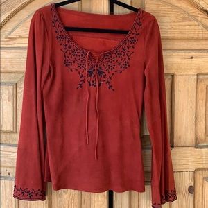 Suede Boho Top